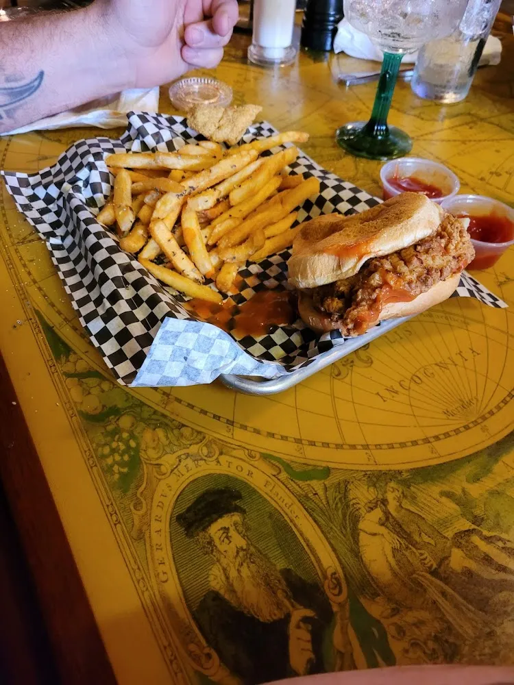 Buffalo Chicken Sandwich and Fries