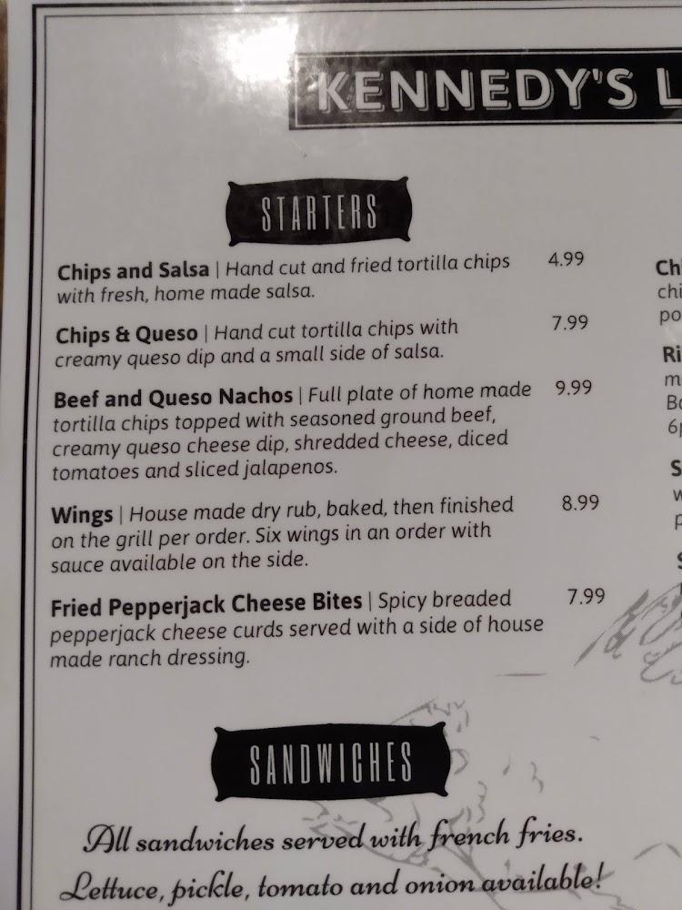 Kennedy's Lounge Menu image 3